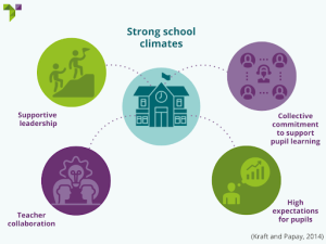 Graphic showing what makes a strong school climate